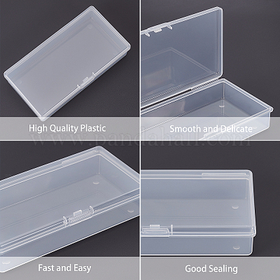 1pcs/2pcs Rectangle Plastic Bead Containers, Flip Top Bead Storage, 6x  Compartments, White Storage Box 