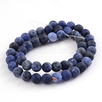 Матовое естественно содалит круглый шарик нити G-F231-01-10mm-1