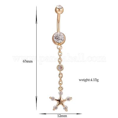 Piercing Nombril Plaqué Or Avec Deux Chaînes – Banane, Neuf étiqueté