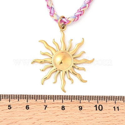 Женские ожерелья с подвеской в виде солнца из нержавеющей стали 304 NJEW-F349-01G-1