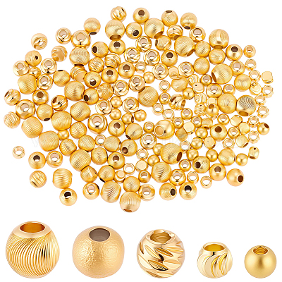 200pcs 5 Arten Messingperlen&nbsp;KK-BBC0024-62-1