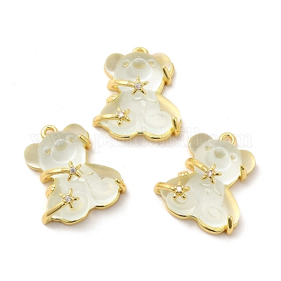 Подвески со стразами из прозрачной смолы KK-H438-04G-05-1