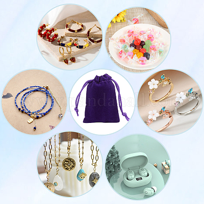 Подарочные пакеты на шнурке из бархата&nbsp;ABAG-BBC0001-10A-04-1