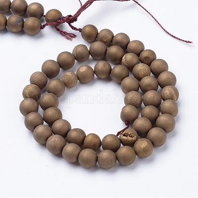 Гальванические природные друзы геодез агат из бисера G-R345-8mm-55-1