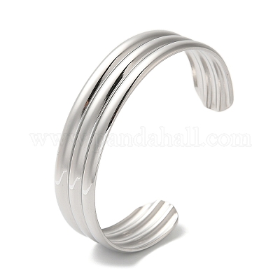 Bracciale Polsino Scanalato In Acciaio Inossidabile Per Donna - Porta Elastici E Fascette Per Capelli - Regalo Con Confezione - 5
