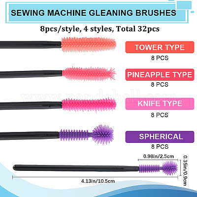 32 шт. 4 стиля пластиковых и силиконовых косметических кисточек для ресниц&nbsp;AJEW-GF0010-51-1