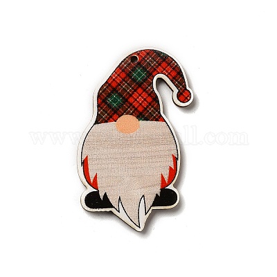 Рождественские односторонние деревянные большие подвески с принтом WOOD-H102-01C-1