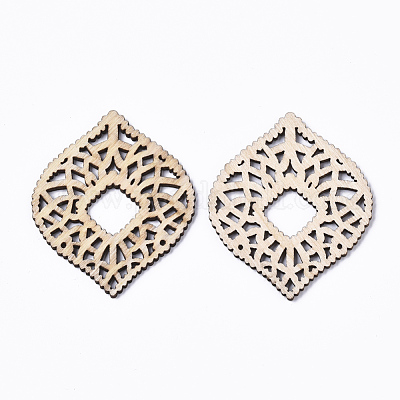 Неокрашенное натуральное дерево филигранные столярные звенья&nbsp;X-WOOD-T028-13-1