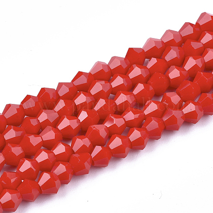 Opaque Solid Color Glass Beads Strands GLAA-Q080-4mm-B02-1