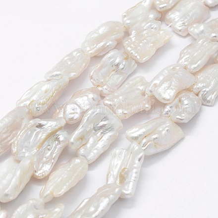 Naturales keshi abalorios de perlas hebras PEAR-K004-43-1