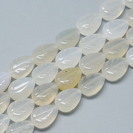 Perles d'agate blanche naturelle sculptée G-T122-05B-1