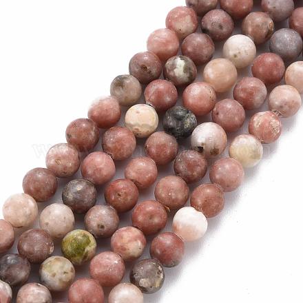 Chapelets de perles de jaspe / jaspe de kiwi / mailles naturelles rondes G-S170-6mm-1