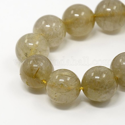 Natural Gold Rutilated Quartz Beads Strands G-G099-4mm-18-1