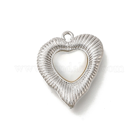 Подвески из латуни с натуральными белыми ракушками&nbsp;LS-KK-U061-13P-1