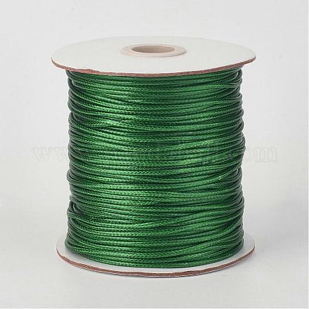環境に優しい韓国のワックスポリエステルコード  濃い緑  2mm  約90ヤード/ロール（80メートル/ロール） YC-P002-2mm-1156-1