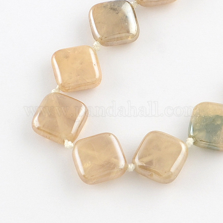 Electroplated Dyed Natural Agate Bead Strands G-Q941-090-1