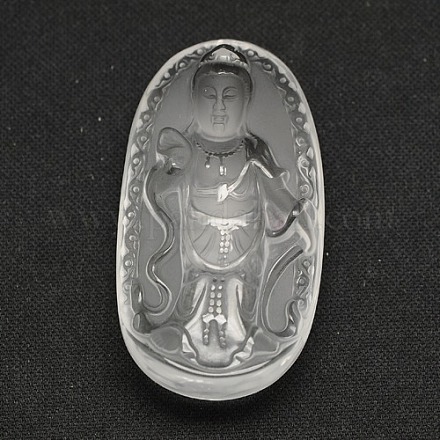 Synthetical Crystal Avalokitesvara Cameo Big Pendants G-F082-11-1
