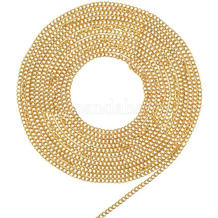 Pandahall elite 5 mètre de chaînes torsadées en laiton chaînes gourmettes taille 3x2mm chaîne de fabrication de bijoux doré CHC-PH0001-08G-NF-1