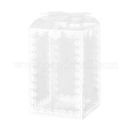 Benecreat 24pcs cajas claras para el favor de la boda con patrón de bowknot 14x9x9cm rectángulo pvc cajas de regalo transparentes para dulces chocolate envoltura de regalo de san valentín CON-BC0006-30-1