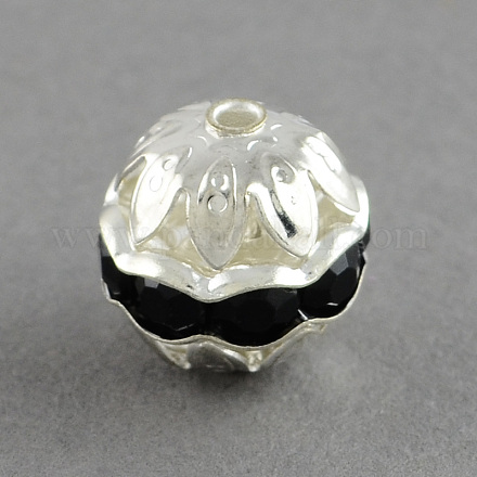 Round Brass Glass Rhinestone Beads KK-S130A-01-1
