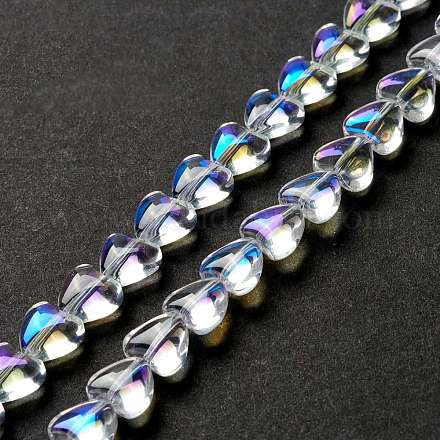 Transparent perles de verre brin GLAA-F112-01J-1