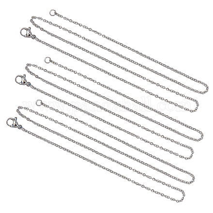 Unicraftale 30pcs 44.9cm unisex cadenas de cable collares 304 cadenas de acero inoxidable collar de cadena de cable con cierres  de pinza de langosta cadenas de metal para hacer joyas de diy collar STAS-UN0003-39P-1