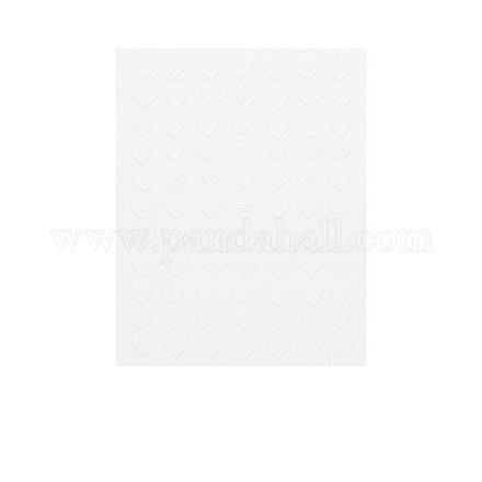 ネイルステッカーデカール  自己接着  ネイルチップの装飾用  ハート柄  ホワイト  10.1x7.9x0.04cm MRMJ-S057-005A-1