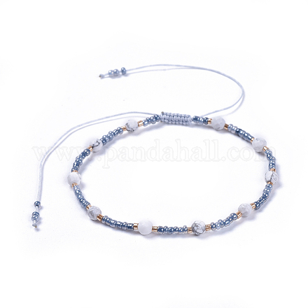 Adjustable Nylon Thread Braided Beaded Bracelets BJEW-JB04376-04-1