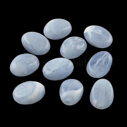 Abalorios de acrílico oval de piedras preciosas de imitación OACR-R052-25-1