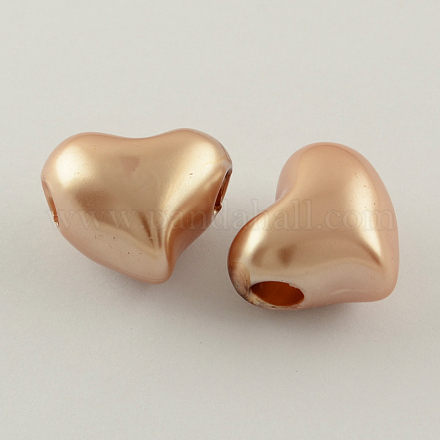 ABS Plastic Imitation Pearl Heart Beads MACR-S262-A32-1