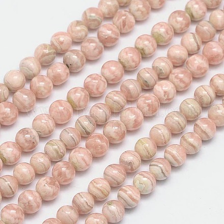 Chapelets de perles en rhodochrosite naturelle G-P132-15-6mm-1