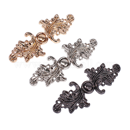 Wholesale OLYCRAFT 12 Pairs Baroque Swirl Sew on Cape Cloak Clasp Fasteners  58 x 21mm Hook and Eye Cardigan Clip for for Rope 