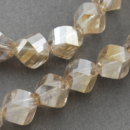 Electroplate Glass Beads Strands EGLA-R031-6mm-02-1