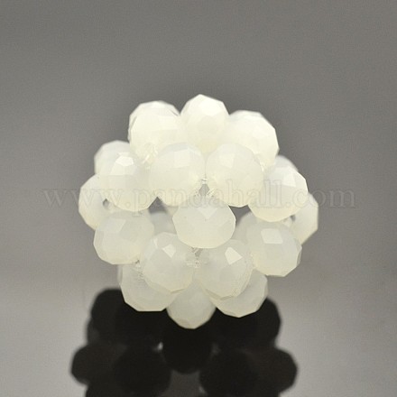Imitation Jade Glass Round Woven Beads GLAA-A034-4mm-B15-1