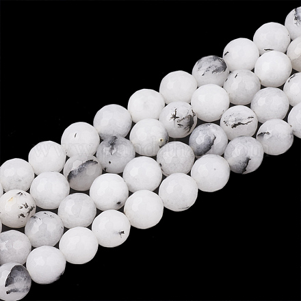 Chapelets de perles en quartz de rutile naturel X-G-T106-345-1