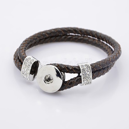 Leather Cord Snap Bracelet Making MAK-N003-02-1