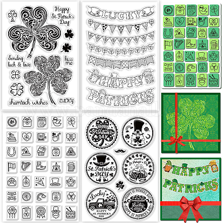Craspire St. Patrick's Day transparentes Stempelset DIY-CP0007-49A-1