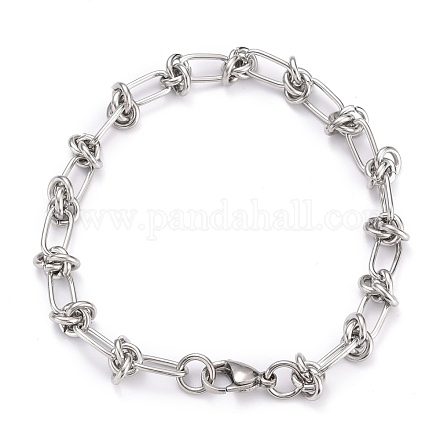 304 de acero inoxidable pulseras de cadena enlace X-BJEW-Z011-09P-1