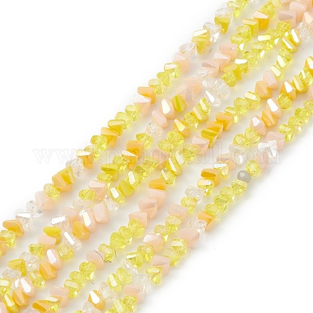 Gradient Color Electroplate Glass Bead Strands GLAA-E042-02D-1