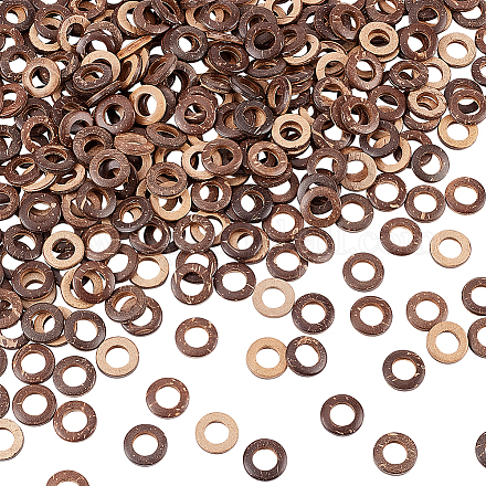 OLYCRAFT 300 Pcs Coconut Linking Rings 0.6 Inch Coconut Wood Linking Rings Coconut Brown Wood Linking Rings Round Ring DIY Accessories for Earring Necklace Bracelet Making DIY Jewelry Crafts COCO-WH0001-01A-1
