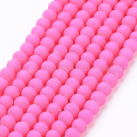 Painted Glass Bead Strands X-DGLA-S072-4mm-03-1