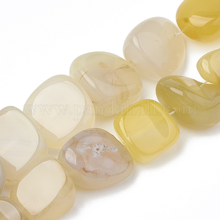 Naturelles agate jaune brins de perles G-S299-93-1