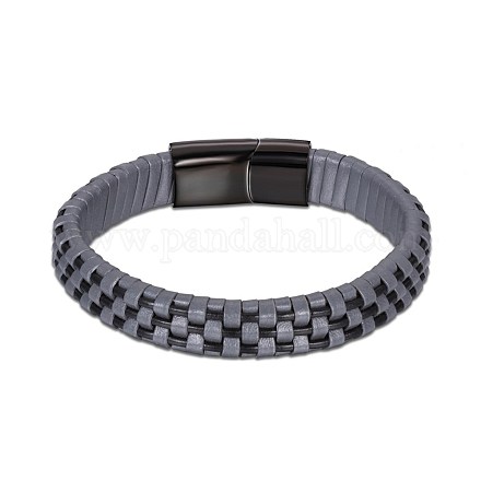 Braided Leather Cord Bracelets BJEW-BB32431-1-1
