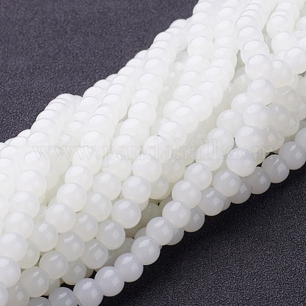 Chapelets de perles en verre imitation jade X-GMR6mmC26-1