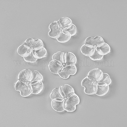 4-Petal Transparent Acrylic Beads TACR-R135-01-1