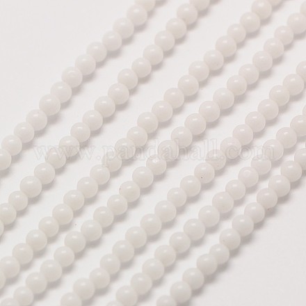 Opaque Glass Round Beads Strands G-A130-3mm-01-1