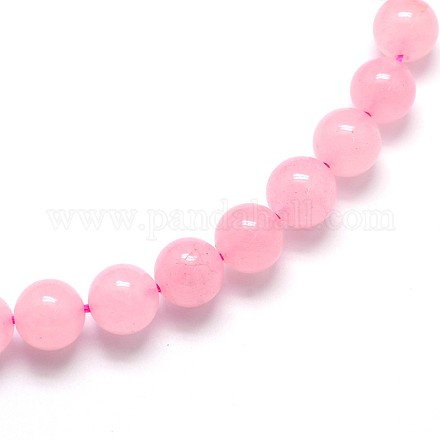 Dyed Natural Rose Quartz Round Beads Strands G-O047-05-6mm-1