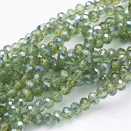 Chapelets de perles en rondelles facettées en verre électrolytique EGLA-D020-4x3mm-25-1