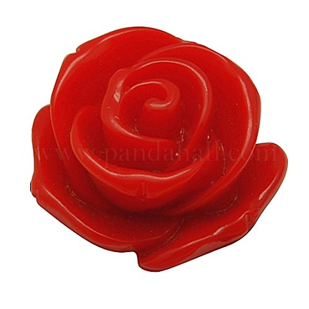 Red Tone Flower Resin Cabochons X-CRES-Q001-26-1