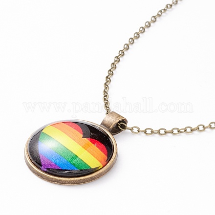 Collar del orgullo del arco iris NJEW-F290-01J-1